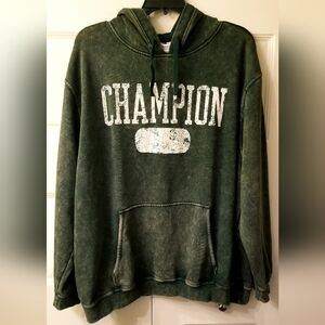 Champion Men's Hooded Sweatshirt Hoodie Dark Green Size XXL EUC Worn Once NICE!